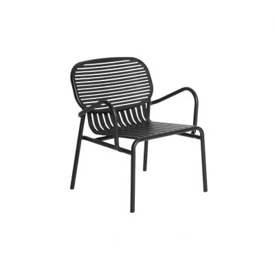 Schwarzer Week-End Garden Armchair Sessel von Petite Friture, moderner Outdoor Sessel mit Armlehnen.